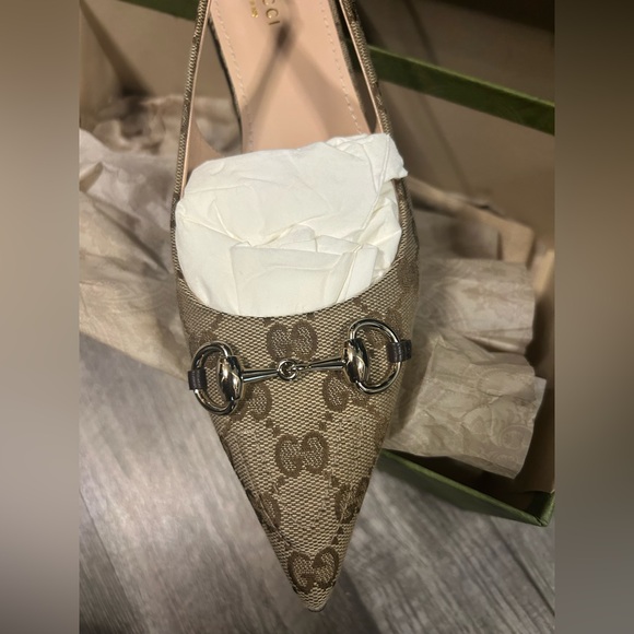 Gucci Monogram Slingback Flats - Picture 6 of 7